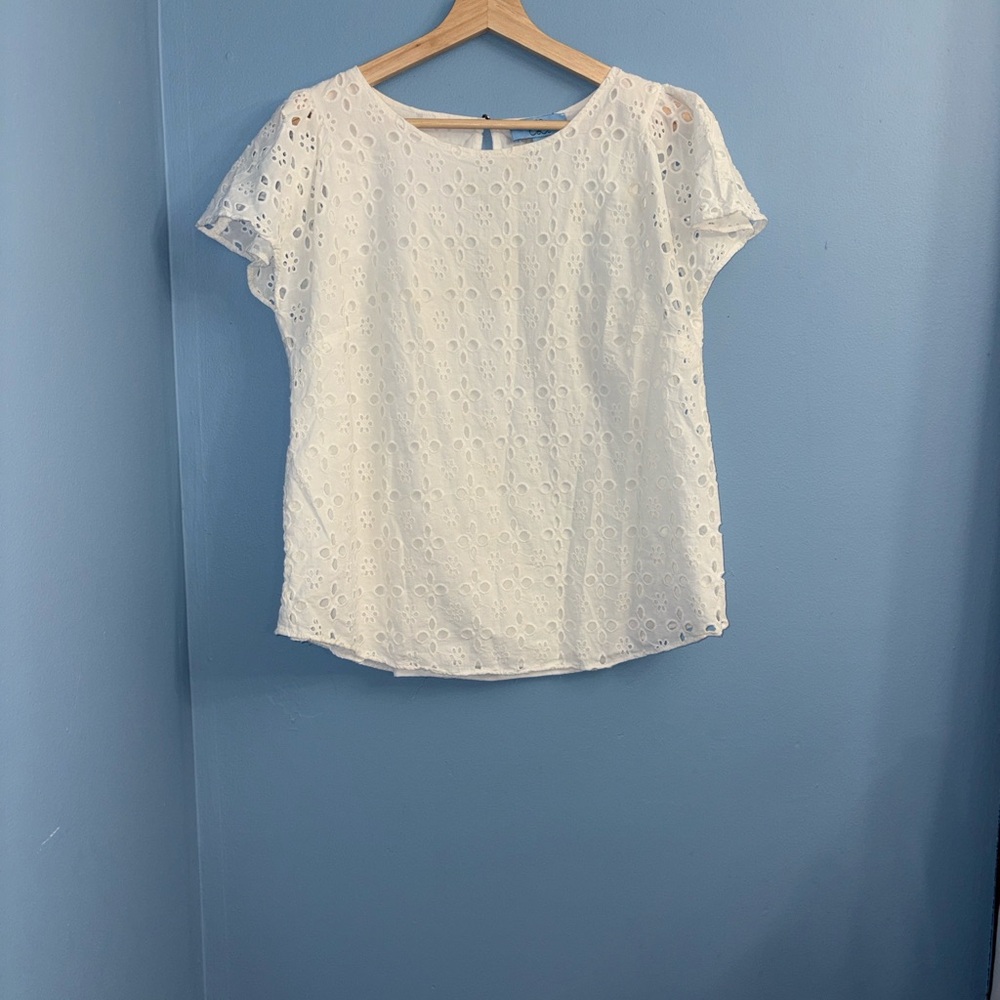 CeCe Cream Eyelet Women's Blouse